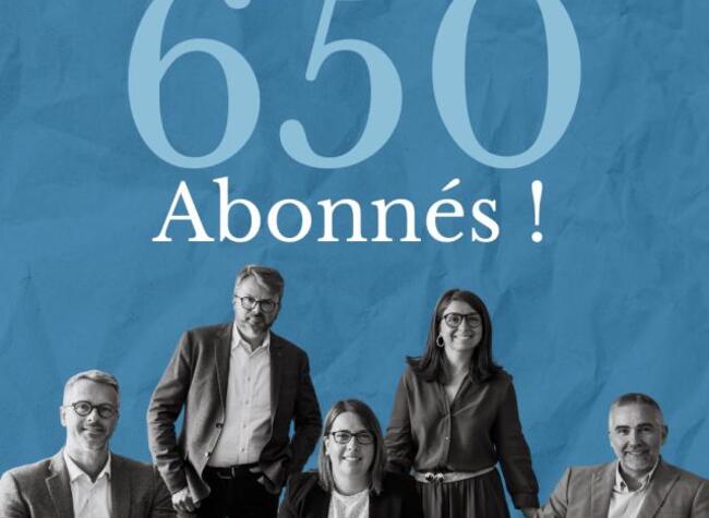 650 abonnés sur LinkedIn 